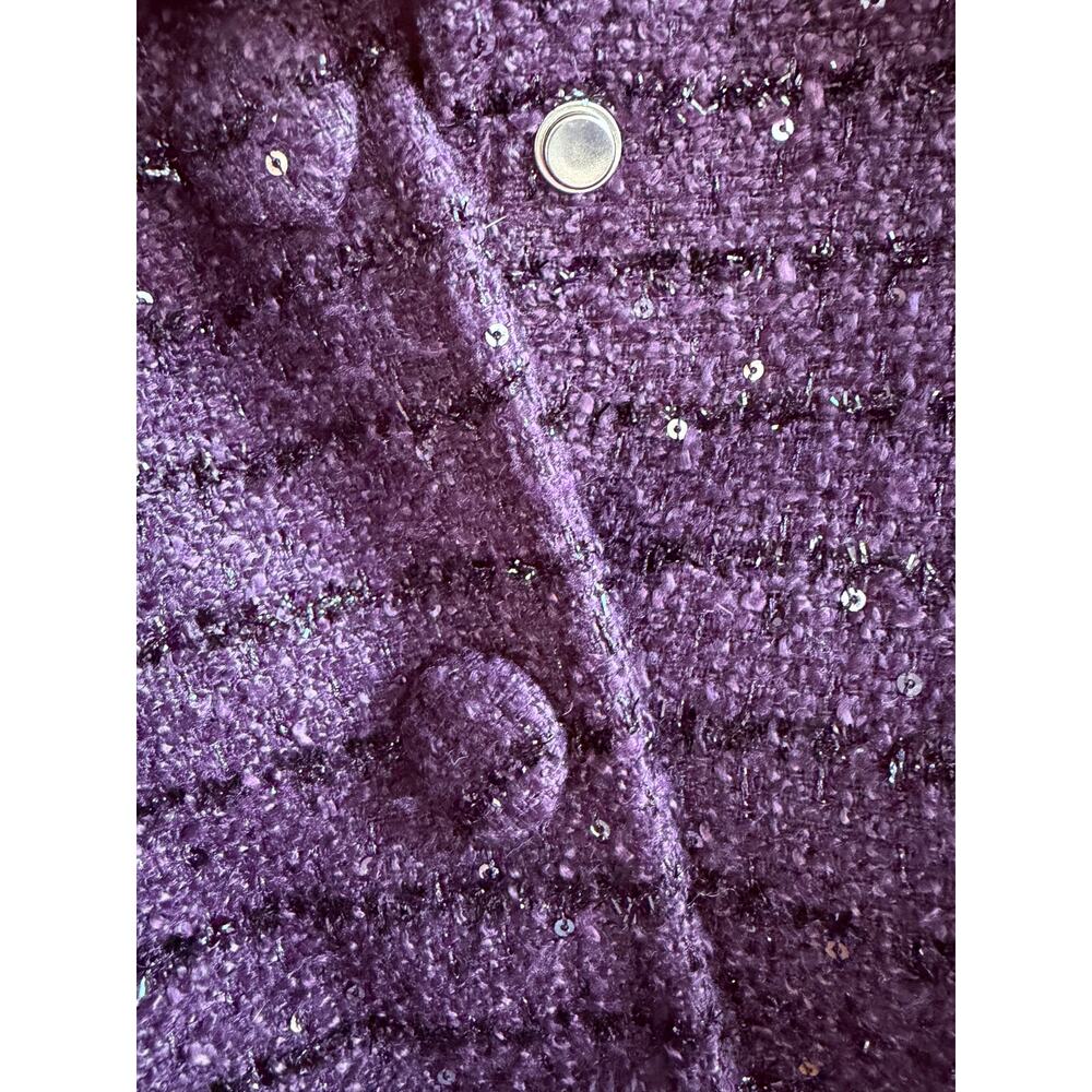 Miss Rosier Brigitte Purple Tweed Jacket & Mini Skirt Set NWT M Fits Small - Picture 9 of 14